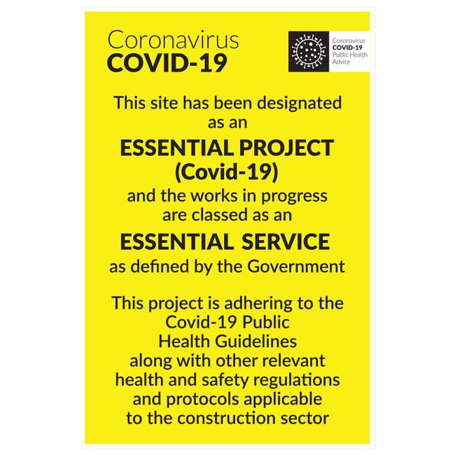 COVID-19 Essential Project Sign
